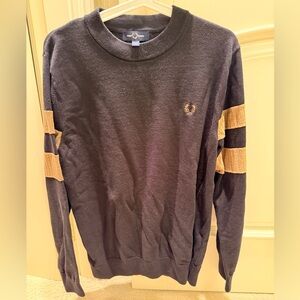 Fred Perry Men's black Crewneck wool Sweater size L